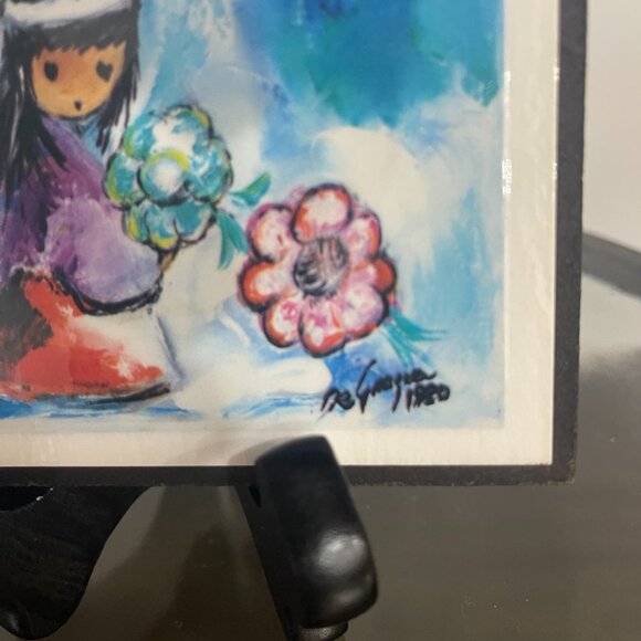 Ted De Grazia Art Work on Wooden Plaques, Set of 2 - Picture 8 of 9